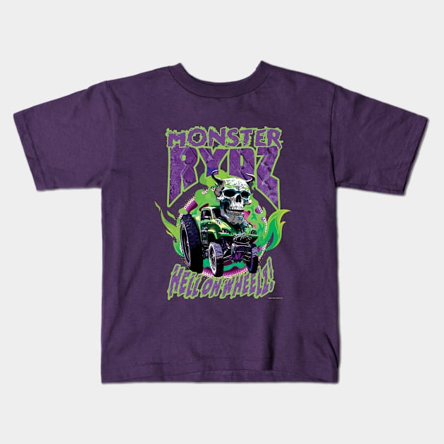 Monster Rydz - Hell on Wheelz! Kids T-Shirt by Daily Detour